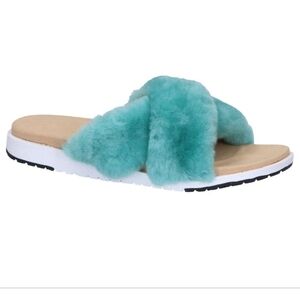 EMU Australia, Mareeba Fluffy Slide, Sea Green, Size 8 NIB!